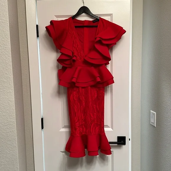 Midi Dress Pretty Little Thing Ruffle Dress PrettyLittleThing